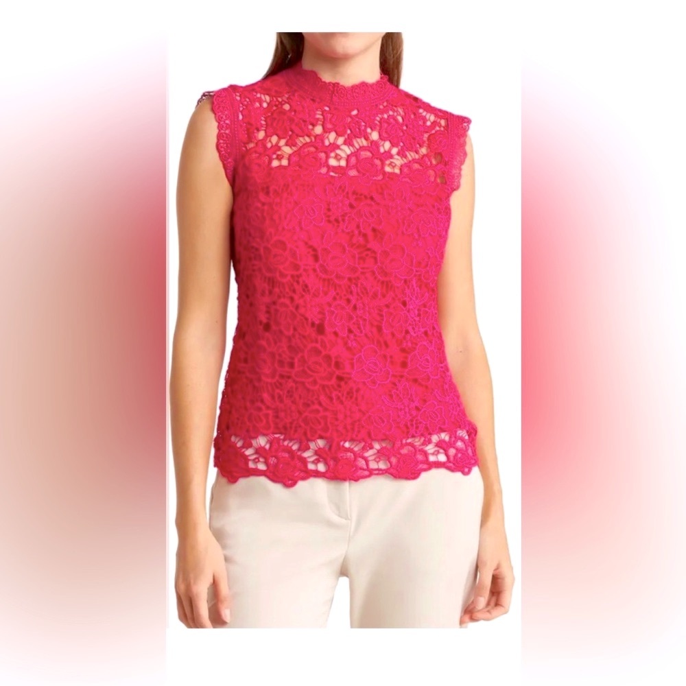 Nanette Lepore Red Lace Top